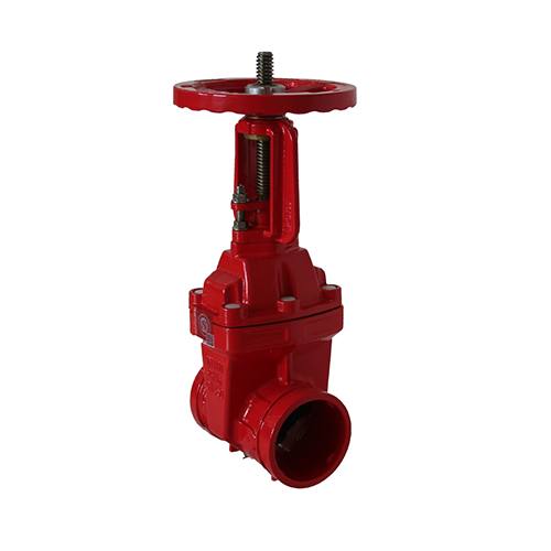 Grooved rising stem gate valve