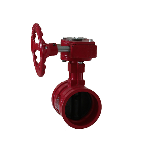 Grooved turbine butterfly valve